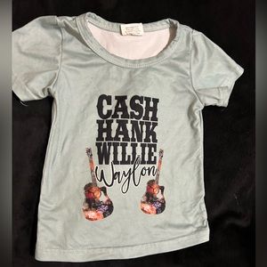Country artists (Hank, Cash, Willie, Waylon) t-shirt, baby girl 3-6 months